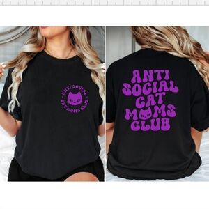 Cat mom shirt cute antisocial cat moms club popular cat mama Purple